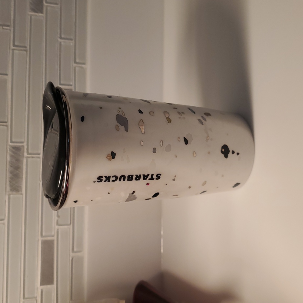 Starbucks Speckled White and Black Tumbler